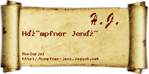 Hümpfner Jenő névjegykártya